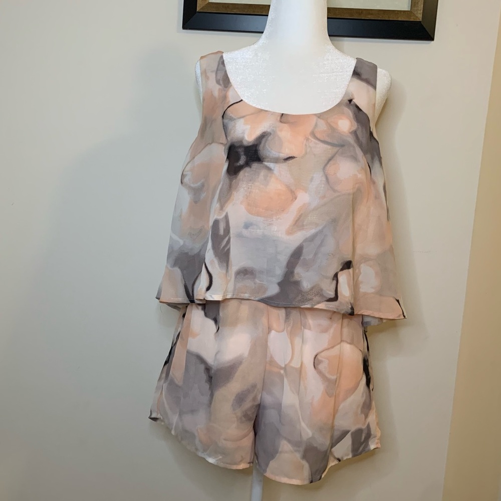 Sheer Floral Print Romper